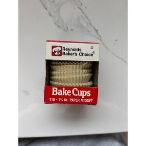 Bakers Choice‎ Paper Midget Pink Paper 110 Bake Cups 1 3/4 IN Vintage 85% Full
